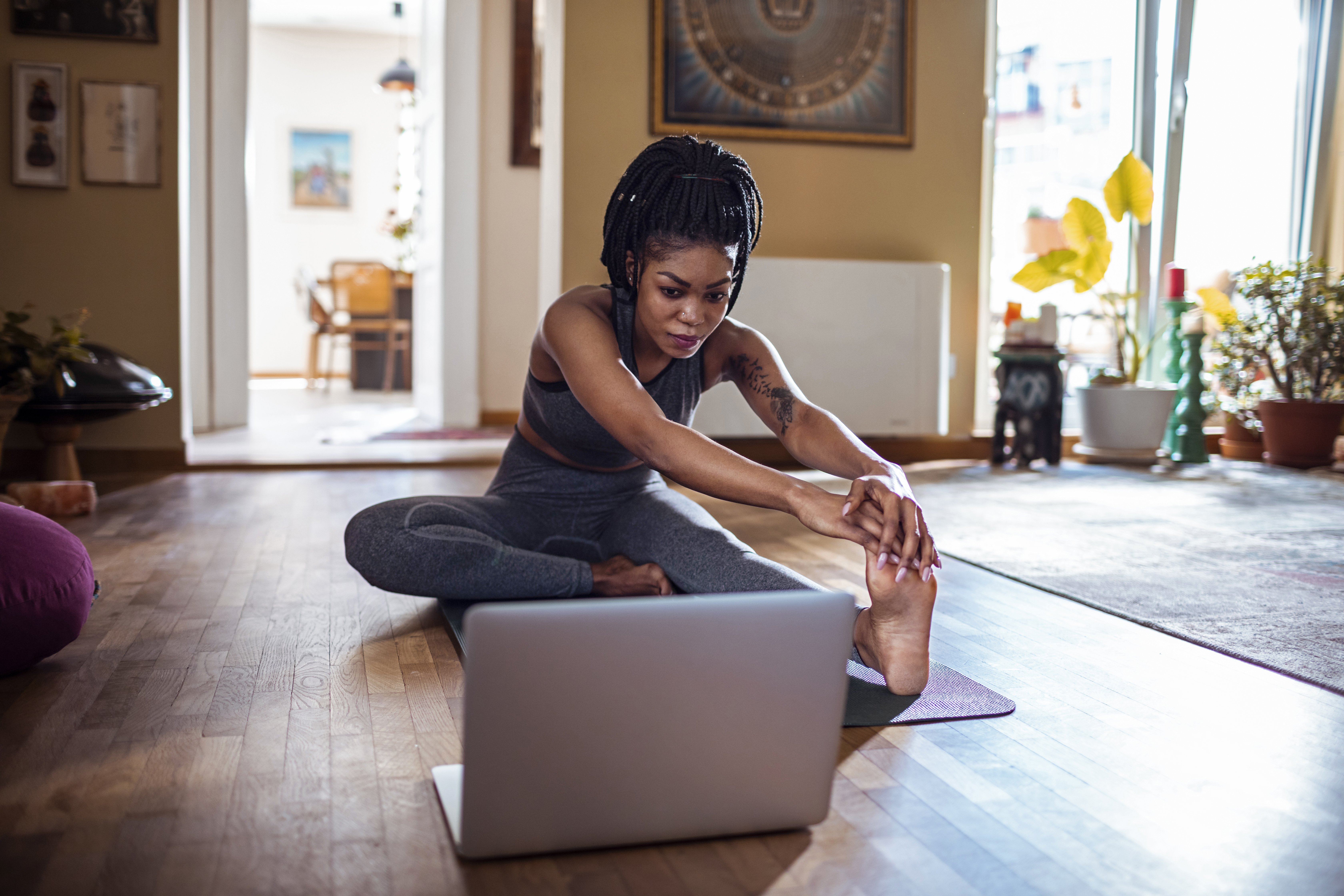 7 Yoga Poses or Asana Posture for Workout in Ankle Stretch Concept