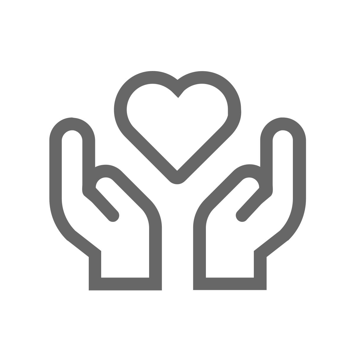 Icon: Two hands holding up a heart