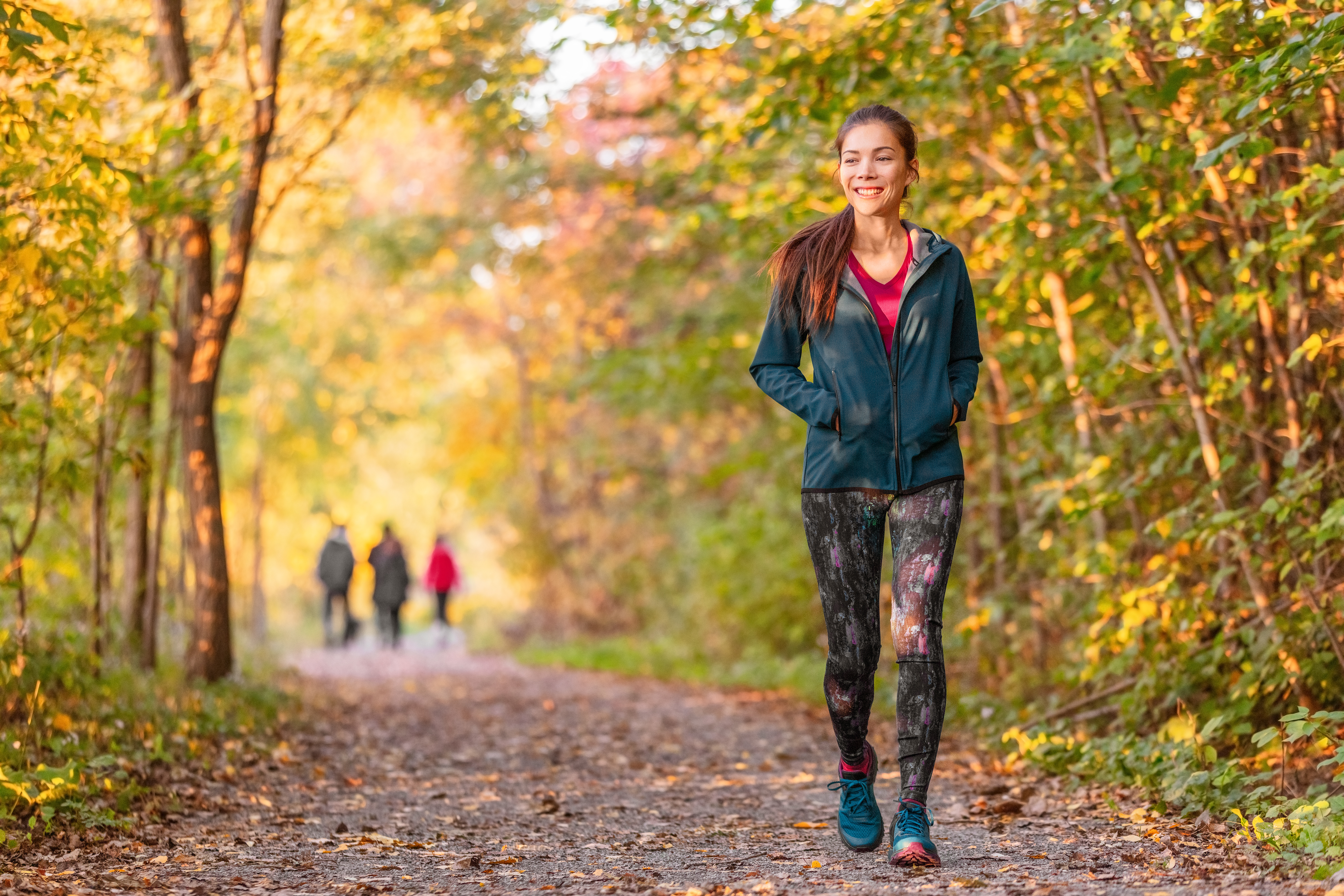 Walk call. Outdoor activities in autumn.