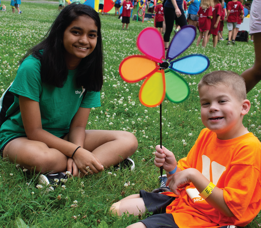 CITs working with campers at YMCA summer camp