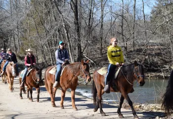 horseback riding at women's wellness weekend