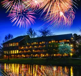 fireworks over trout lodge lake