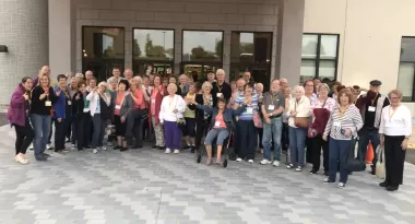 An active older adult group at an overnight trip to Branson, MO