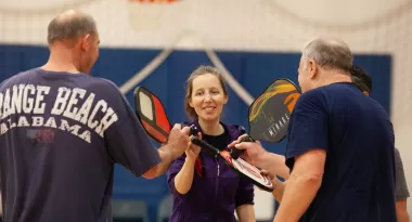 Try a game of pickup Pickleball to get a great workout and meet new friends