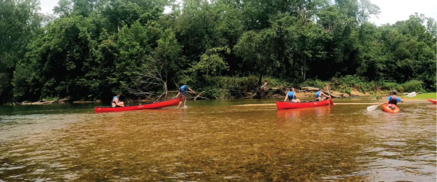 ymca camp lakewood canoeing rangers camp canoeing down the ozark's river