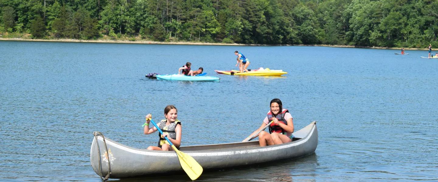 girls canoeing