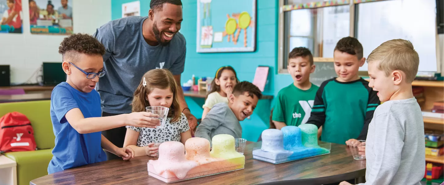 YMCA Before and After School Program Kids Doing an Science Experiment