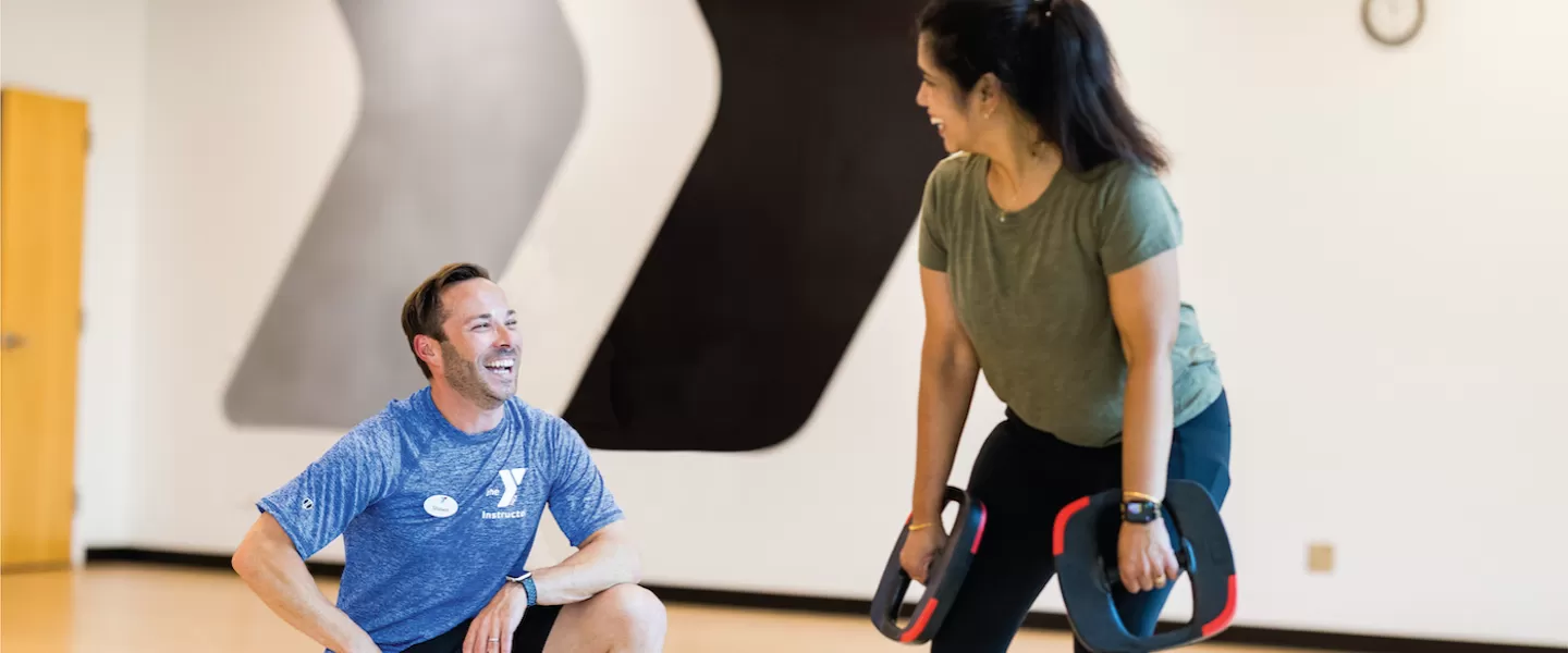 YMCA Personal Trainer with a Young Female Client