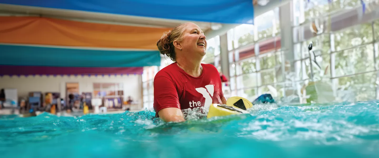 YMCA Water Fitness Class Water Aerobics Participant