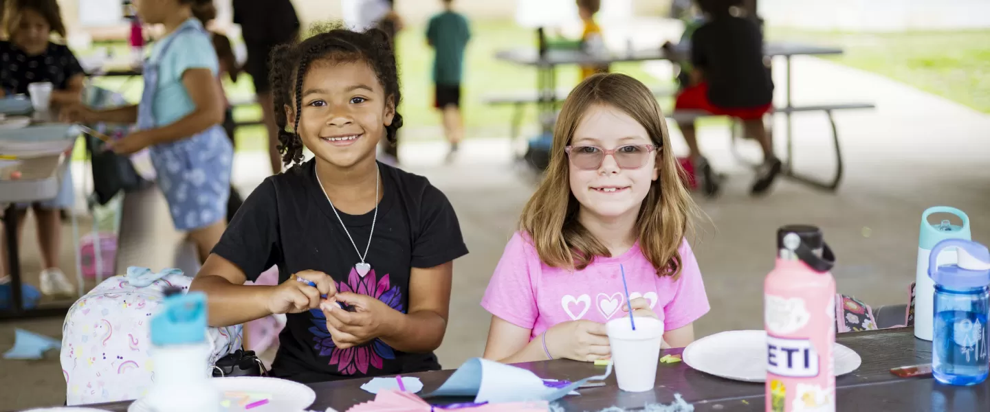 YMCA Summer Day Camp Program Girls Making Arts & Crafts