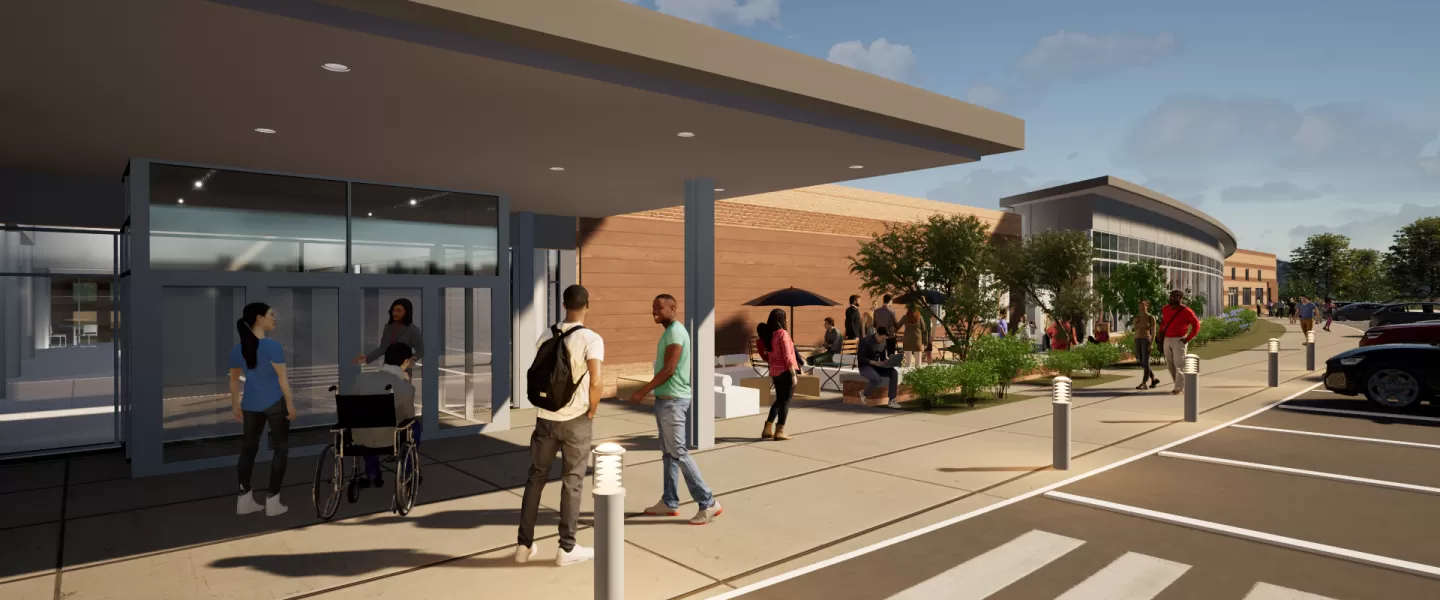 Chesterfield Family YMCA New Outdoor Courtyard Rendering