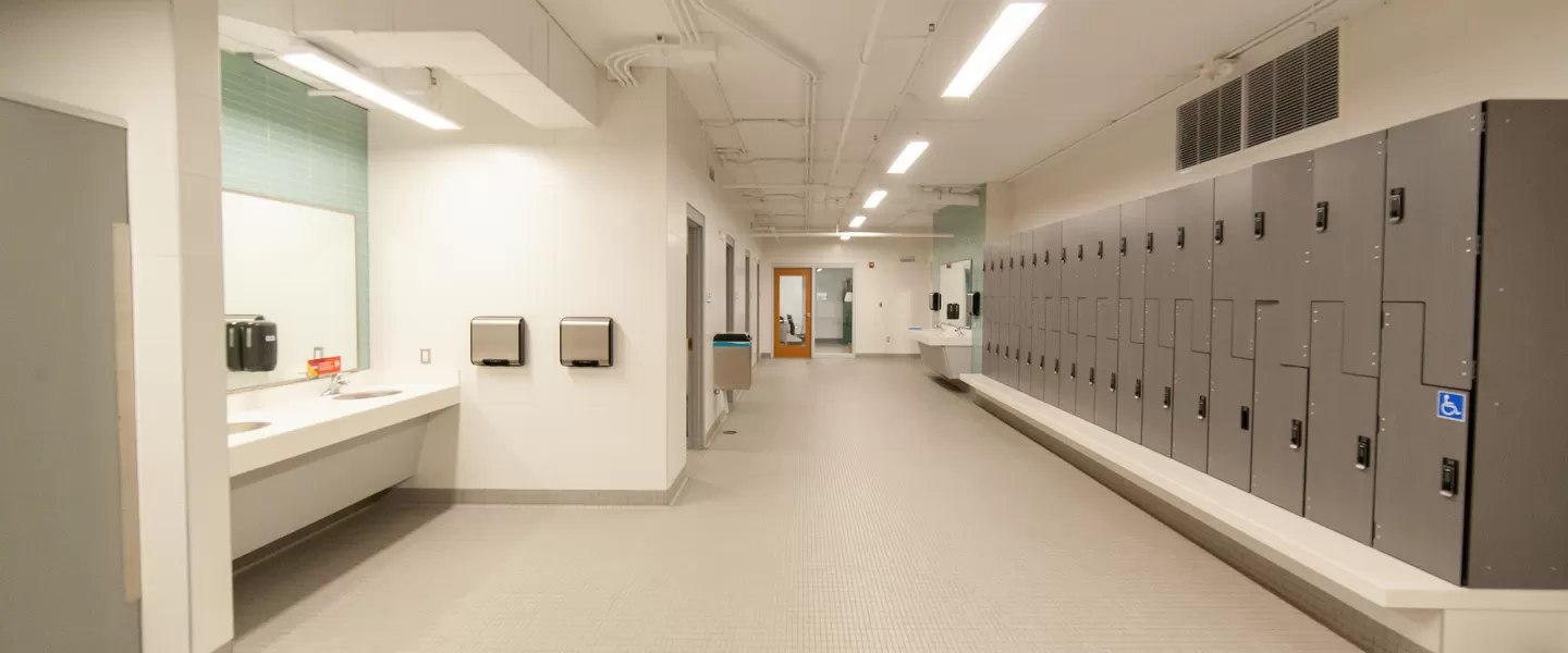 South County YMCA Gyms's Spacious and Modern Family Locker Rooms