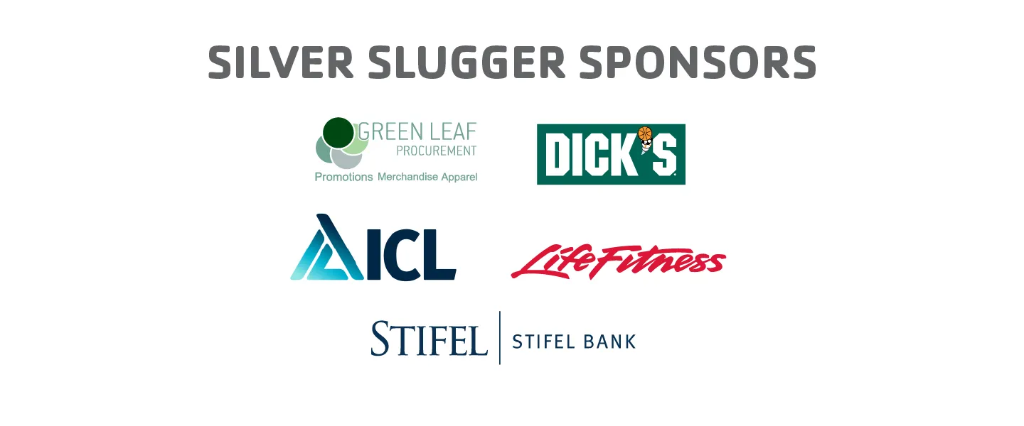 YMCA All-Star Game Silver Slugger Sponsors: Green Leaf Procurement, Dick's, ICL, LifeFitness, Stifel