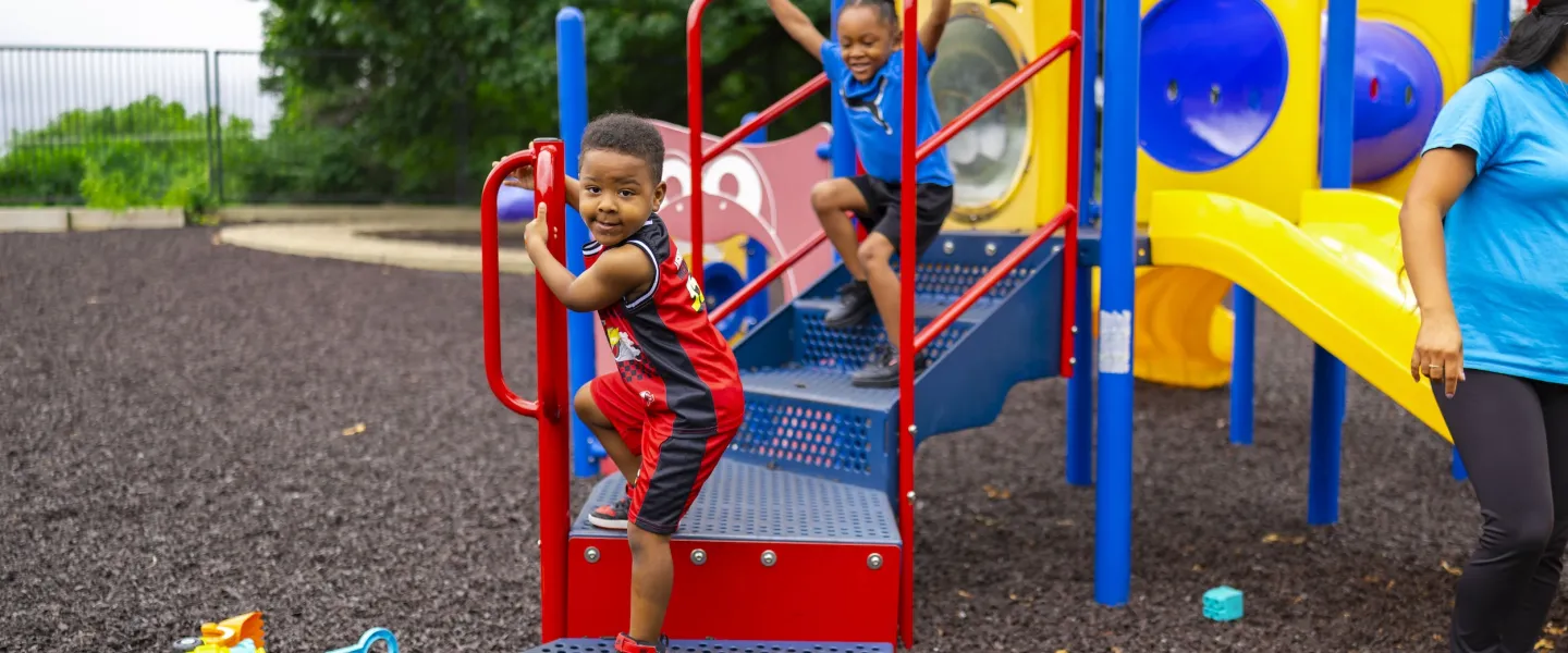 Edward Jones YMCA ECEC kids on playground
