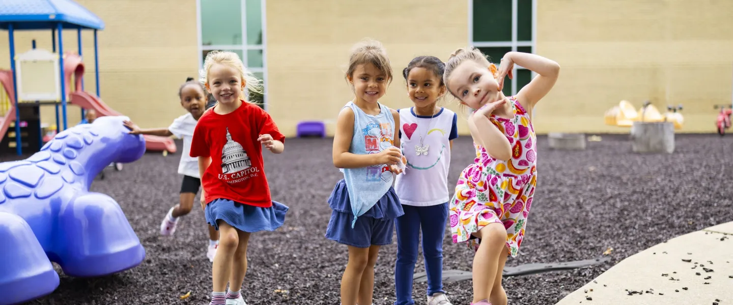 Edward Jones YMCA ECEC kids playing on playground