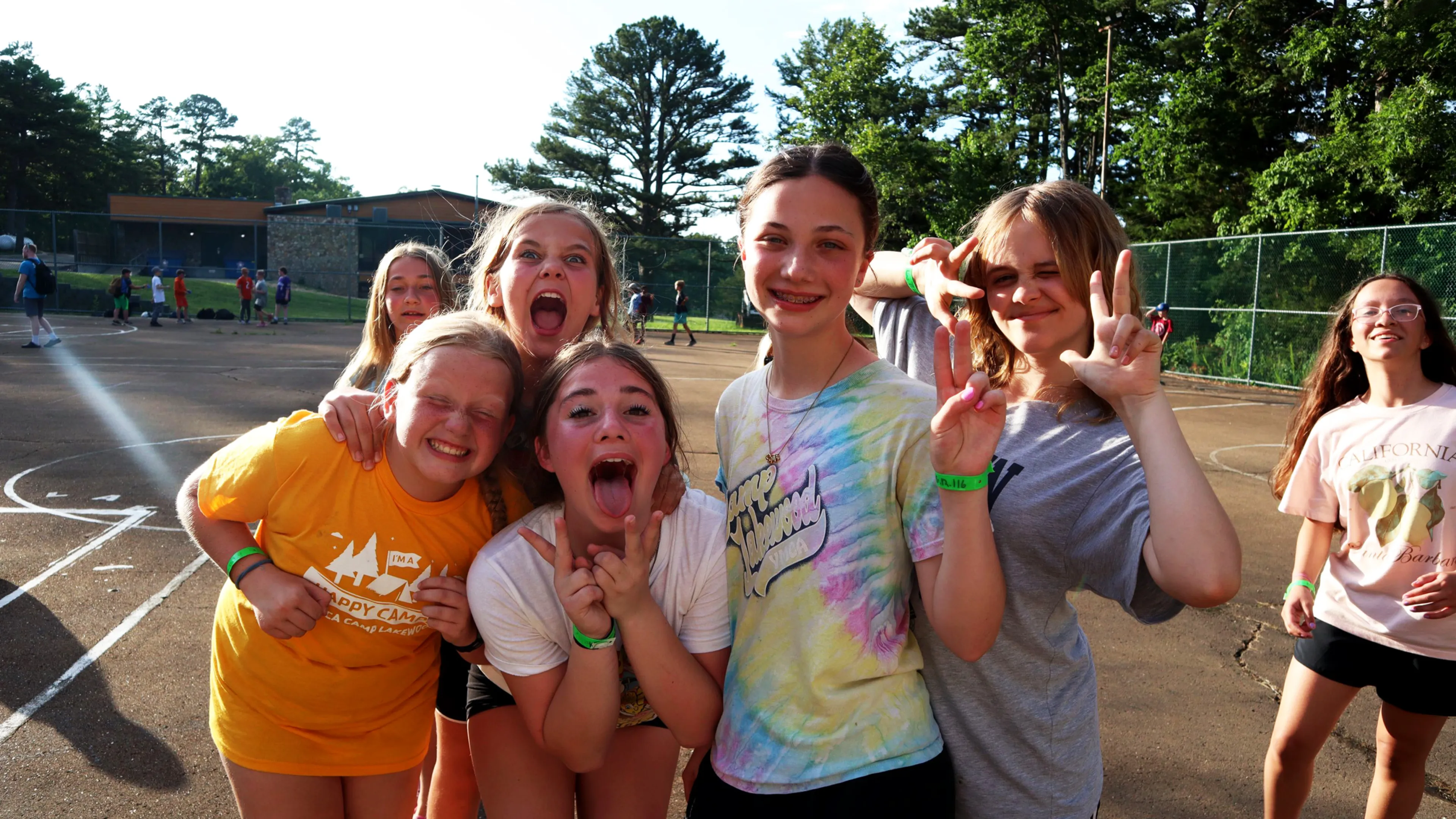 YMCA Camp Lakewood overnight camp friends at Traditional Camp for Ages 8-16