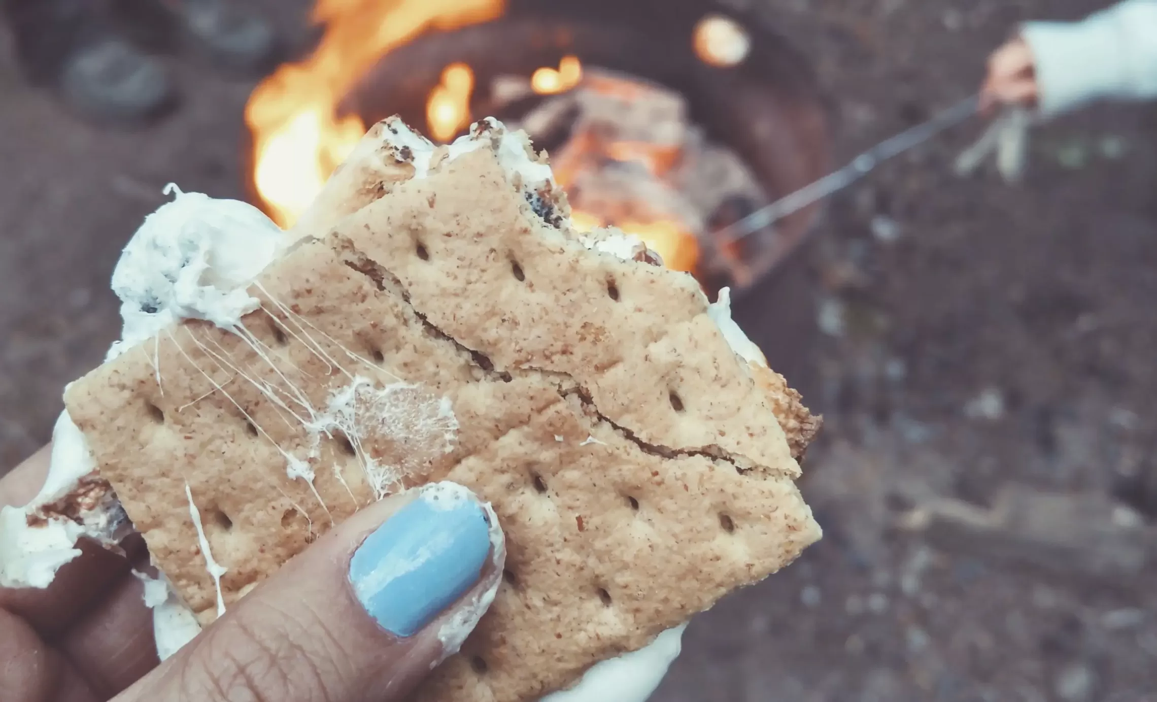 S'more by campfire