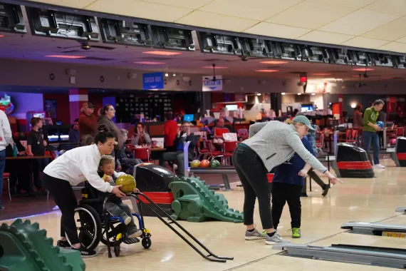 ymca adaptive sports participants bowling