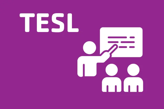 TESL logo with teaching icon