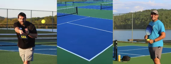 pickleball courts at ymca trout lodge collage