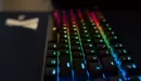 Thumbnail: An image of an illuminated gaming keyboard at the YMCA inside of the Esports arena.