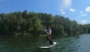 Thumbnail: Campers on paddleboards in lake