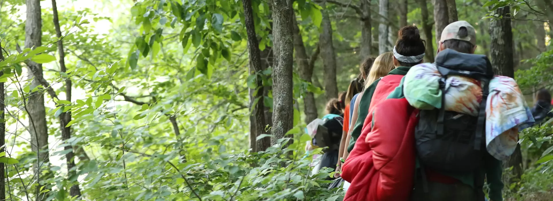 Campers hiking at Camp Lakewood