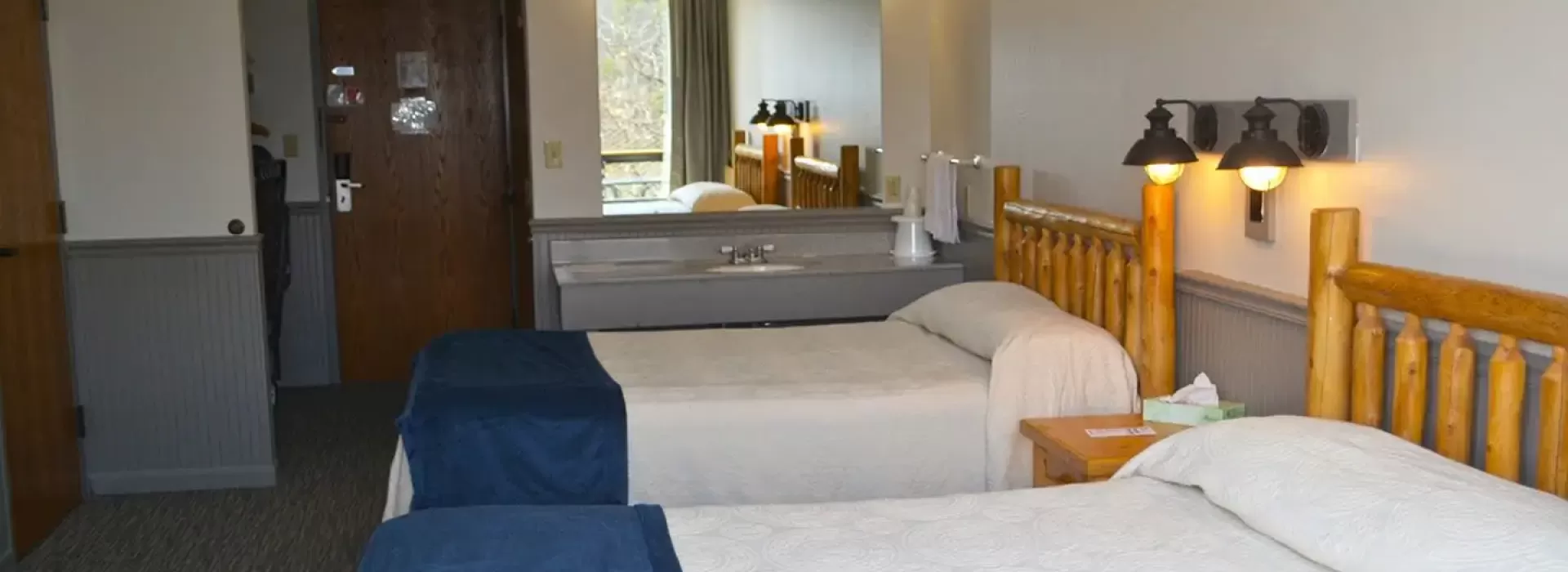 A guest room in the main lodge