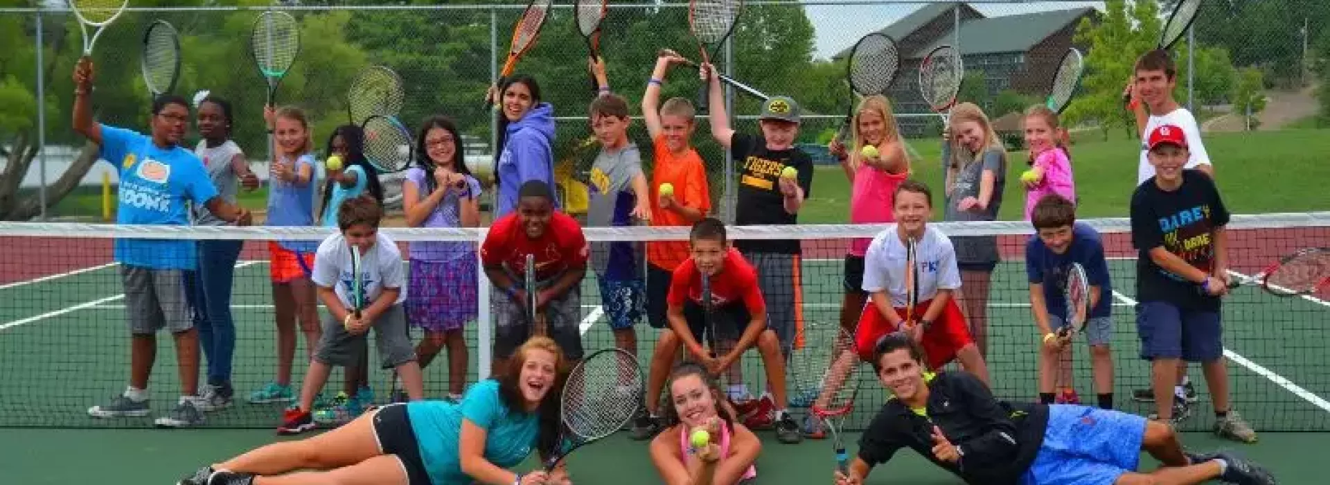 Large group of tennis players