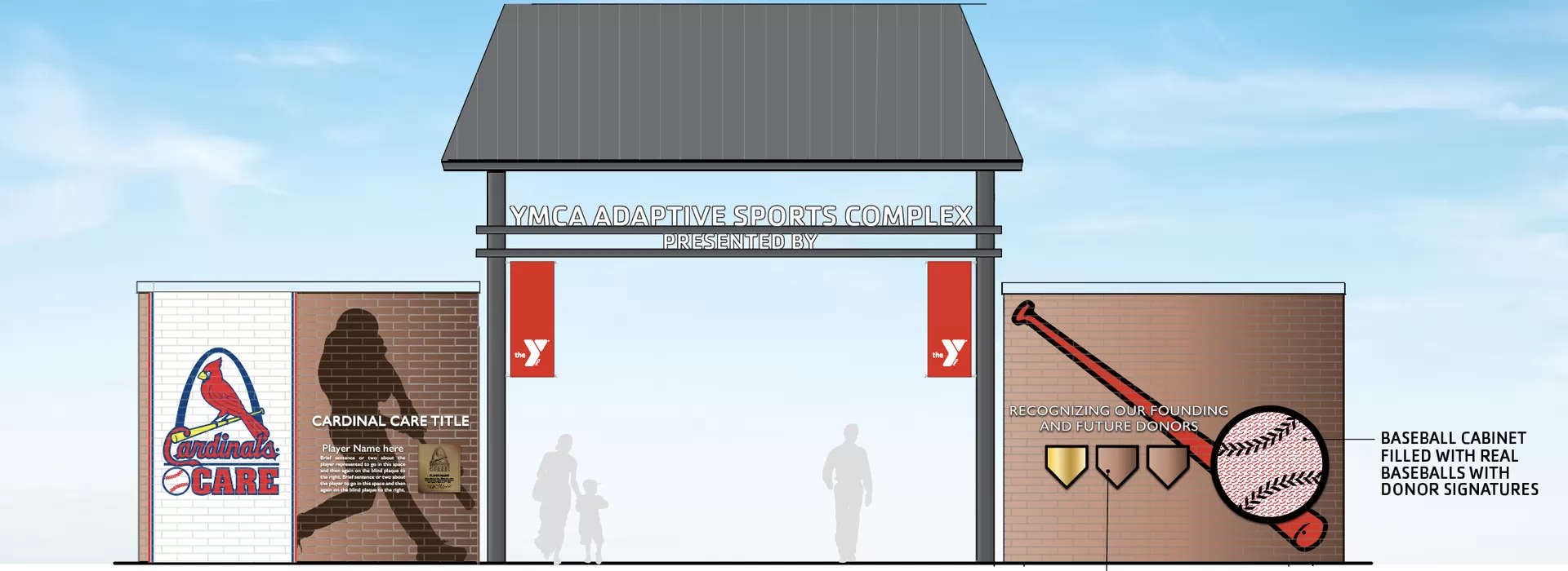 adaptive sports complex donor recognition wall rendering