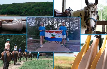 ymca camp lakewood open house image with campers, boats, and horses