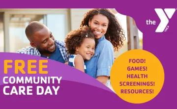 free community care day at the o'fallon illinois ymca event graphic