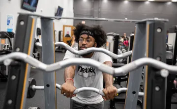 man at YMCA working out